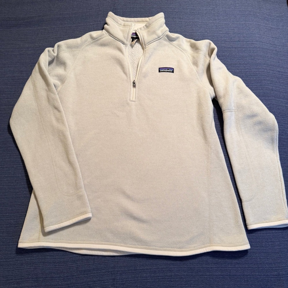 Patagonia Better Sweater 1/4 Zip Pullover Cream Oatmeal Heather Womens XL